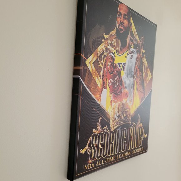 16"x20" Canvas Print King James as LeBron James All Time Leading Scorer - Picture 2 of 3